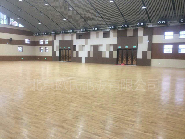 廈門翔安**實(shí)驗(yàn)小學(xué)體育館柞木地板案例-1