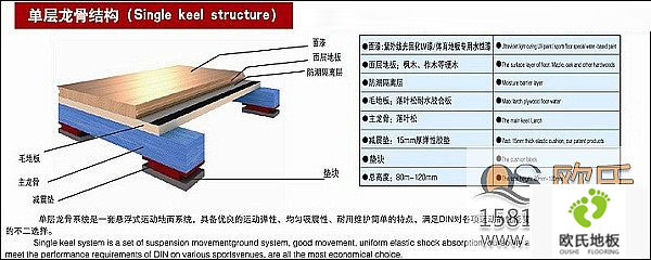 體育實木地板的結(jié)構(gòu)層次